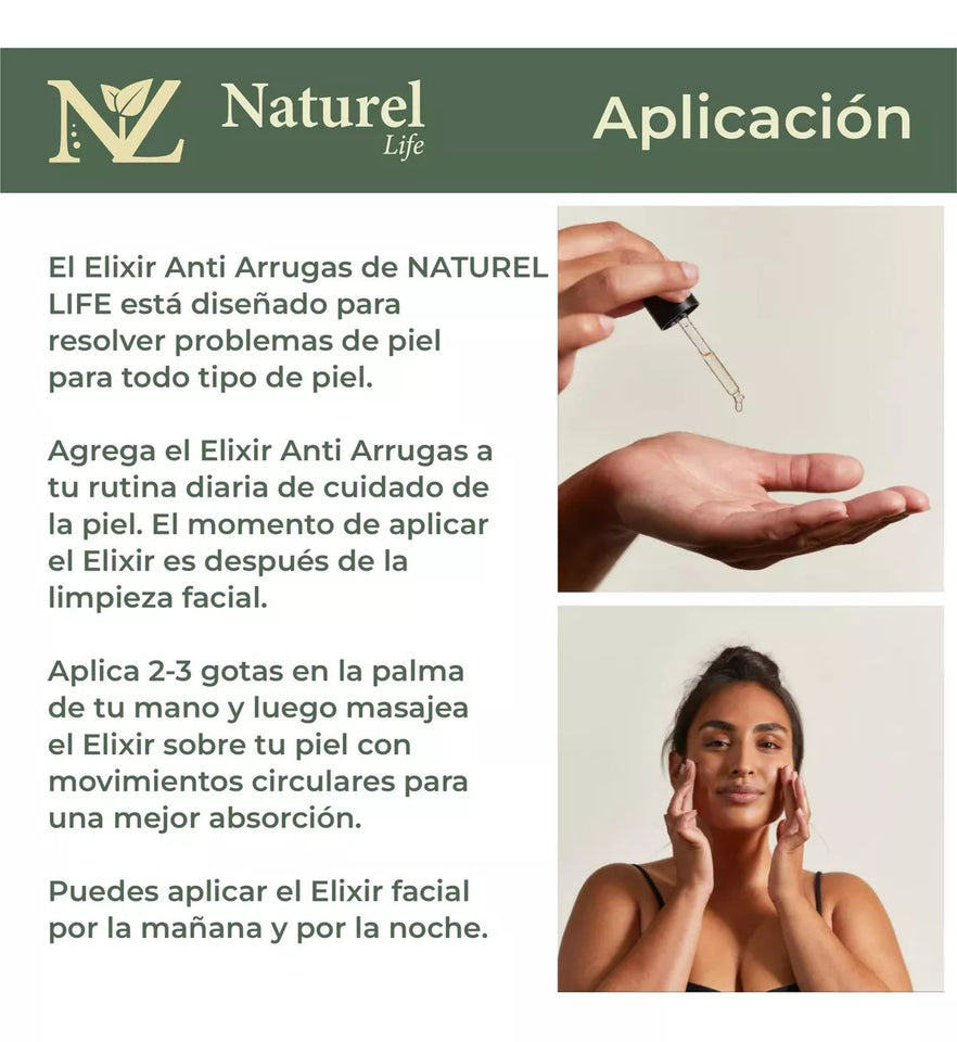 Elixir antiarrugas NATUREL LIFE( todo lo que te preocupa en un solo frasco)